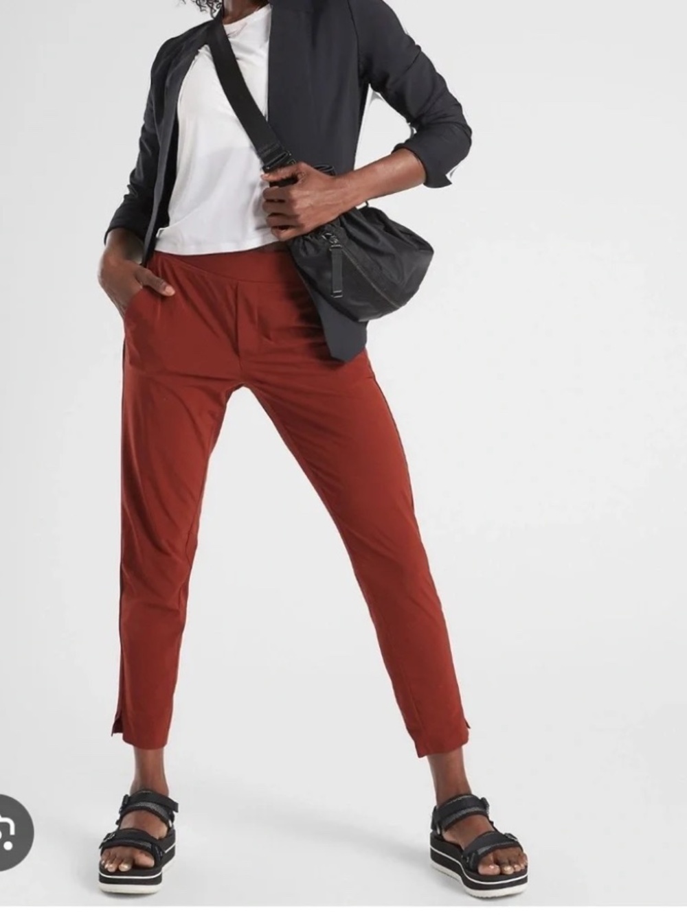 Athleta Brooklyn Ankle Pants 6 Brick Red